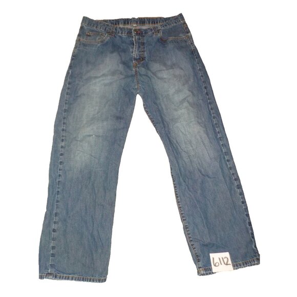 Hurley International Button Fly Factory Fade Blue Denim Jeans Men's Size 36 x 30 - Picture 1 of 7